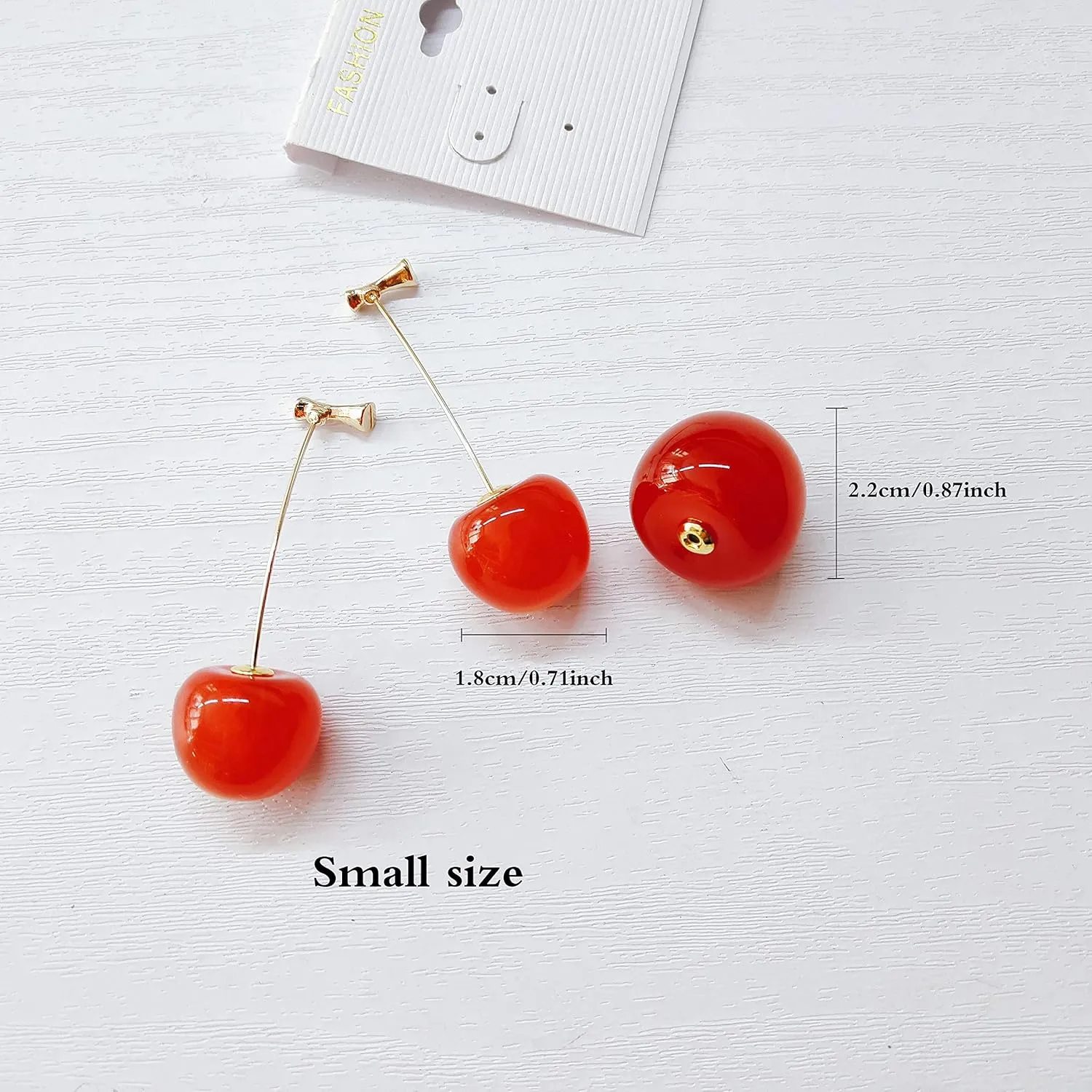 3D Red Cherry Drop Earrings Cute Fruit Gold Dangle Earrings Charm Jewelry Gift Earrings for Women