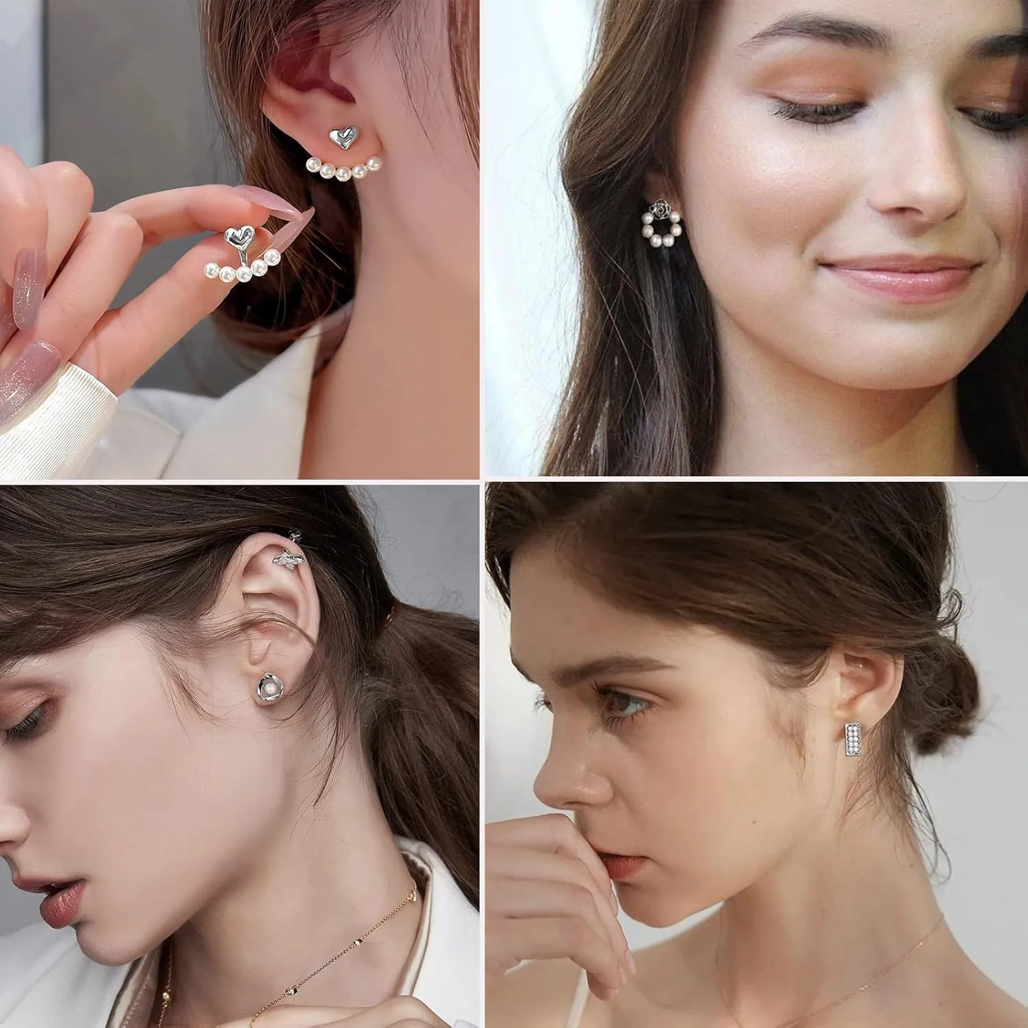 68 Pairs Gold Stud Earrings for Women Multipack, Hypoallergenic Assorted Earring Set Multiple Piercings, Cubic Zirconia Pearl Butterfly Stud Hoop Earring Pack