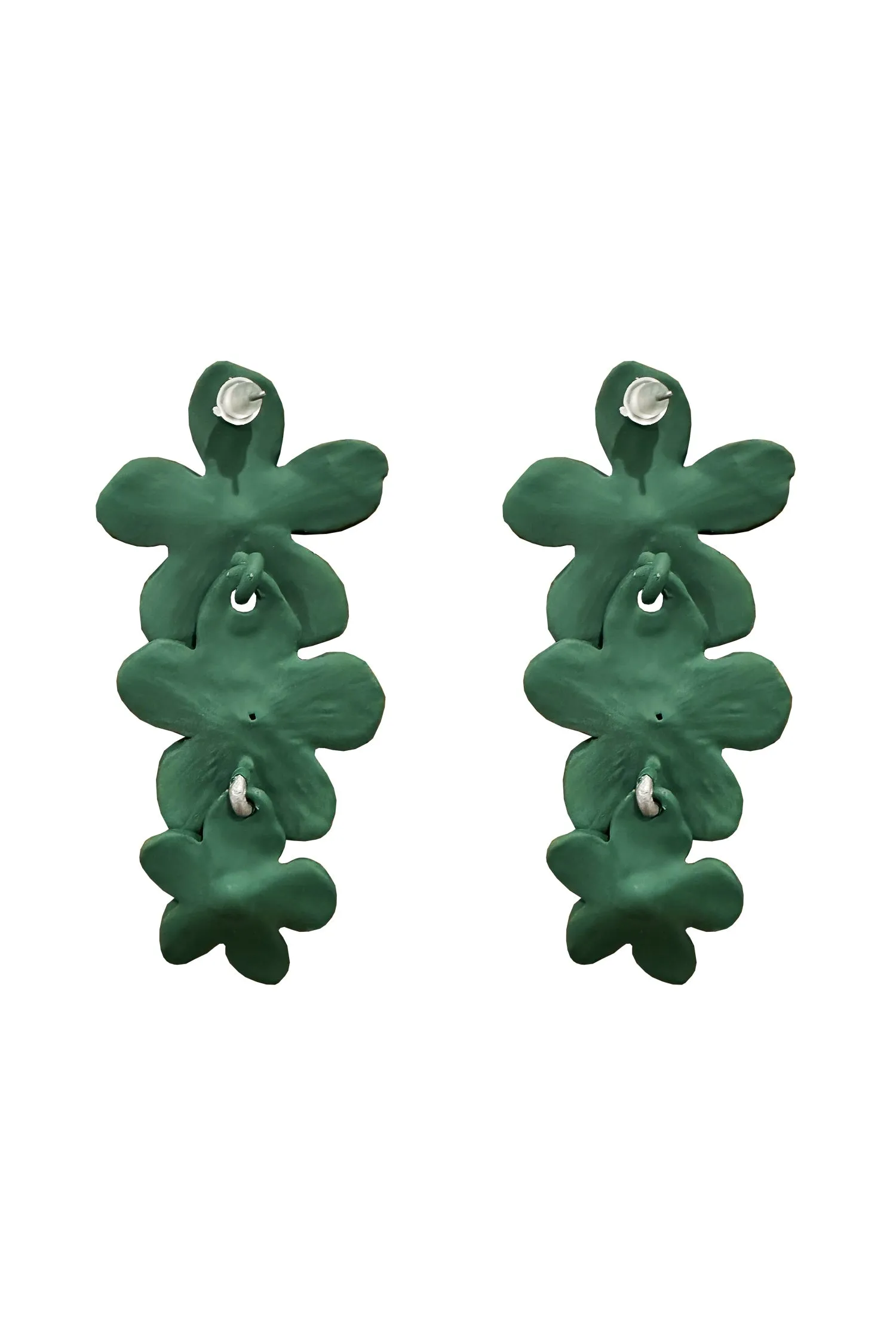 Carola Green Flower Earrings