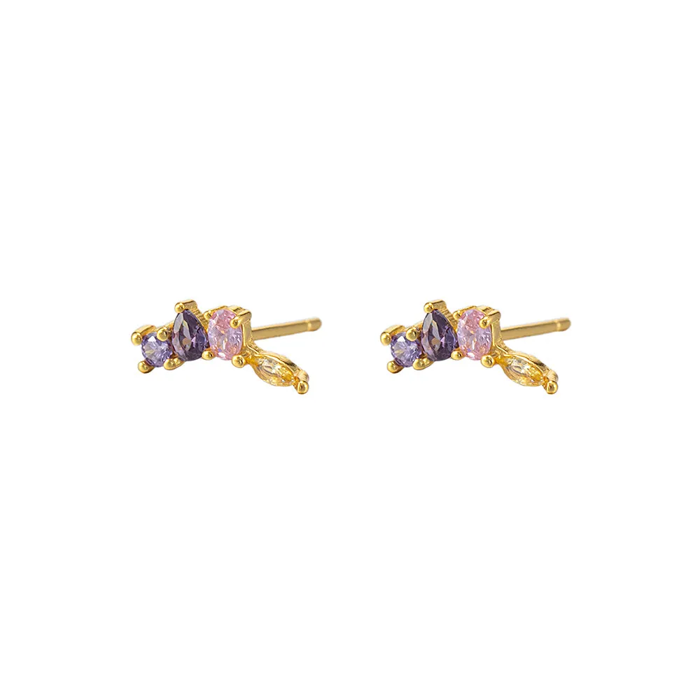 Colourful Stone Stud Earrings