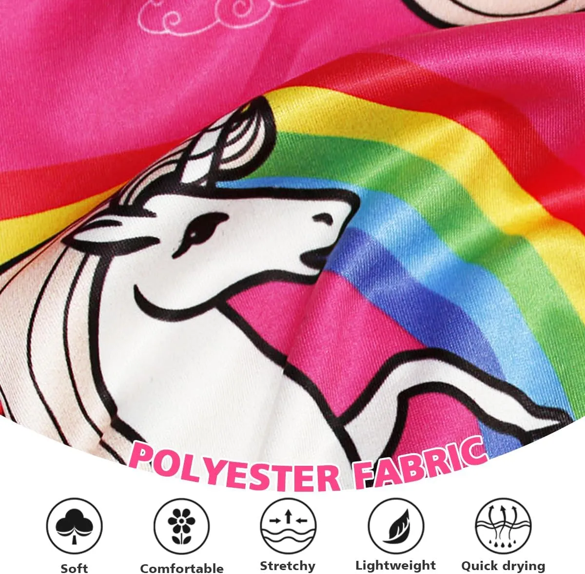 COTRIO Girls Swimsuit Mermaid Bathing Suit Toddler Kids Rainbow Unicorn Swimwear One-Piece Tankini Swimming Suits