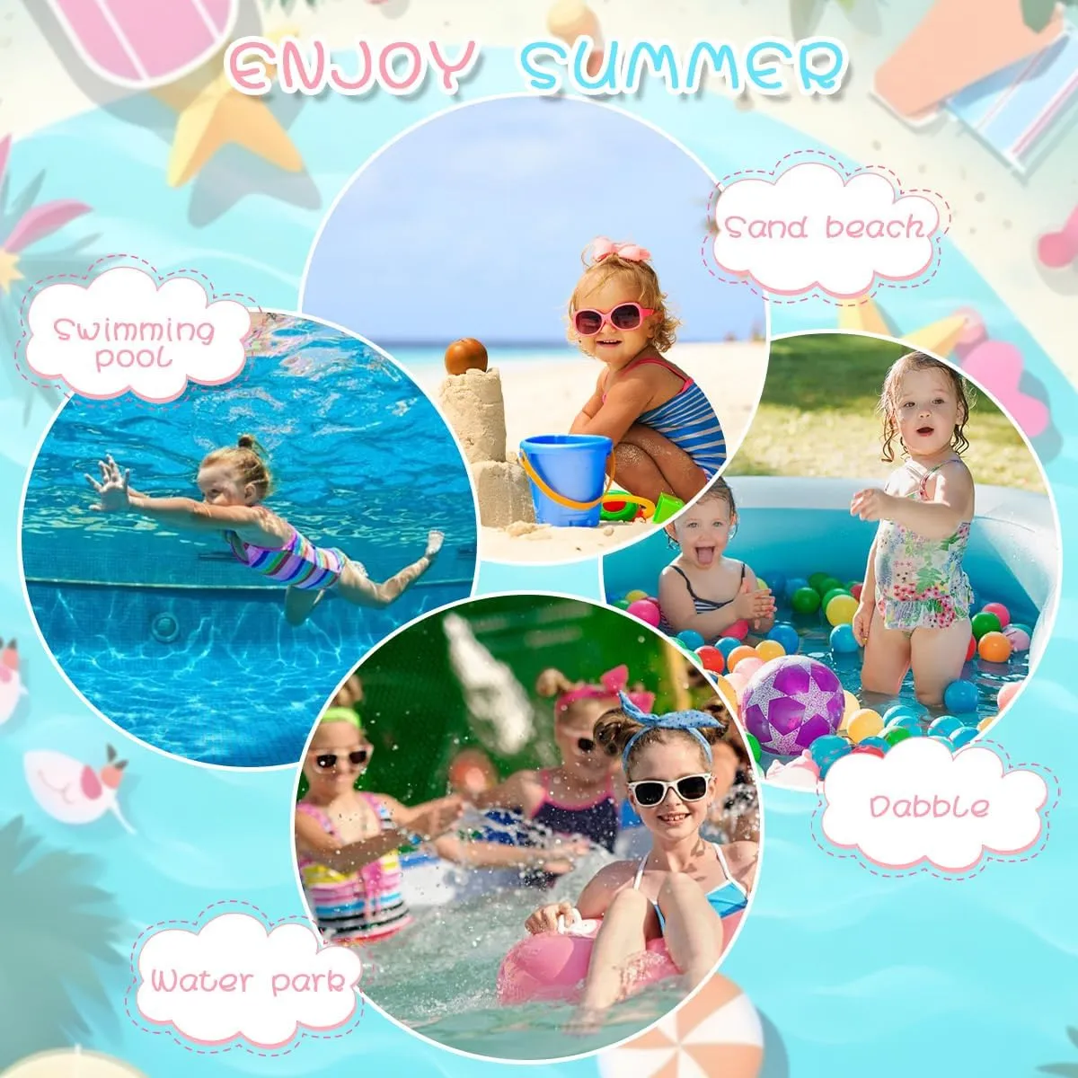 COTRIO Girls Swimsuit Mermaid Bathing Suit Toddler Kids Rainbow Unicorn Swimwear One-Piece Tankini Swimming Suits