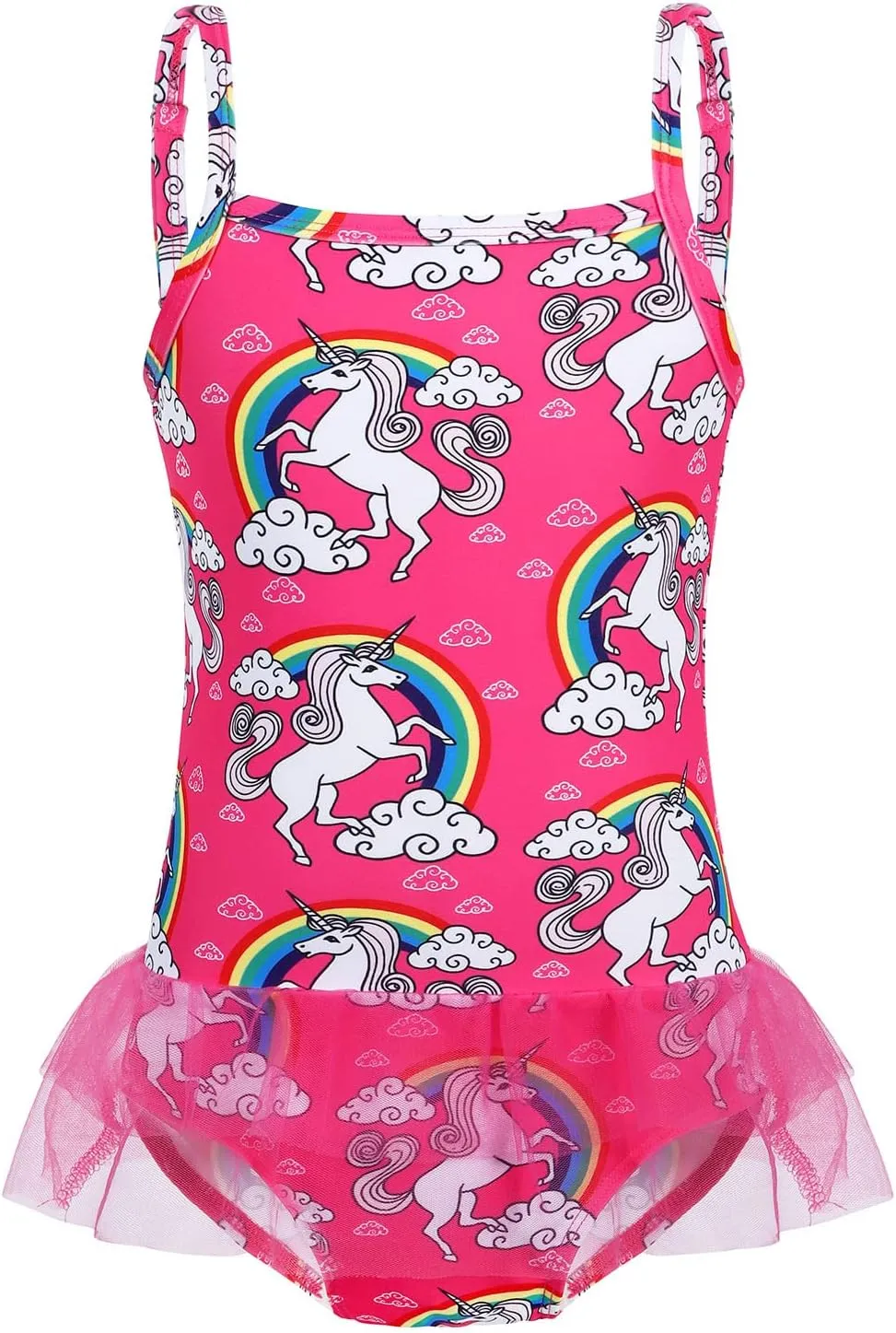 COTRIO Girls Swimsuit Mermaid Bathing Suit Toddler Kids Rainbow Unicorn Swimwear One-Piece Tankini Swimming Suits
