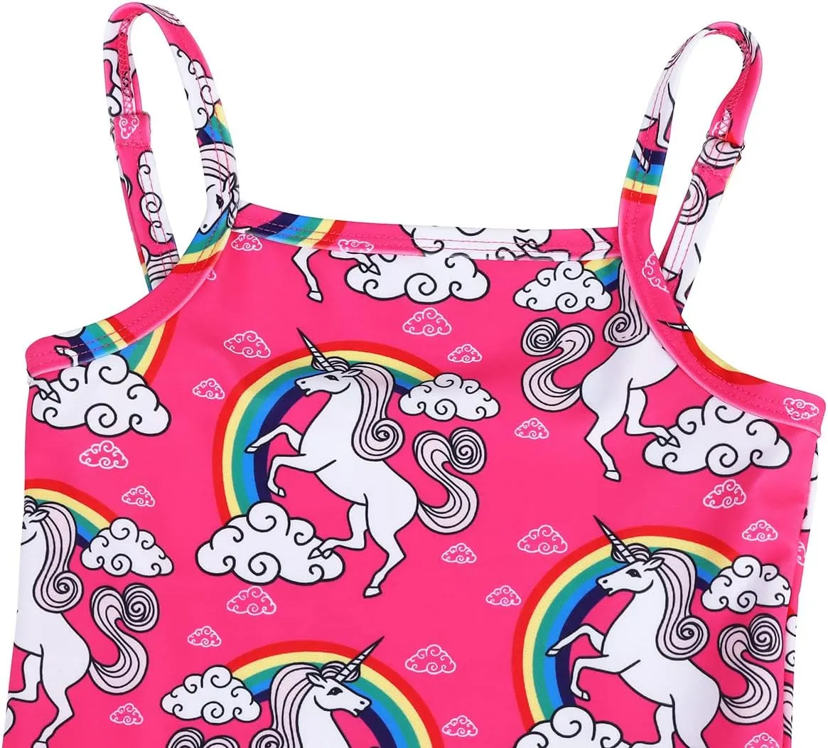 COTRIO Girls Swimsuit Mermaid Bathing Suit Toddler Kids Rainbow Unicorn Swimwear One-Piece Tankini Swimming Suits