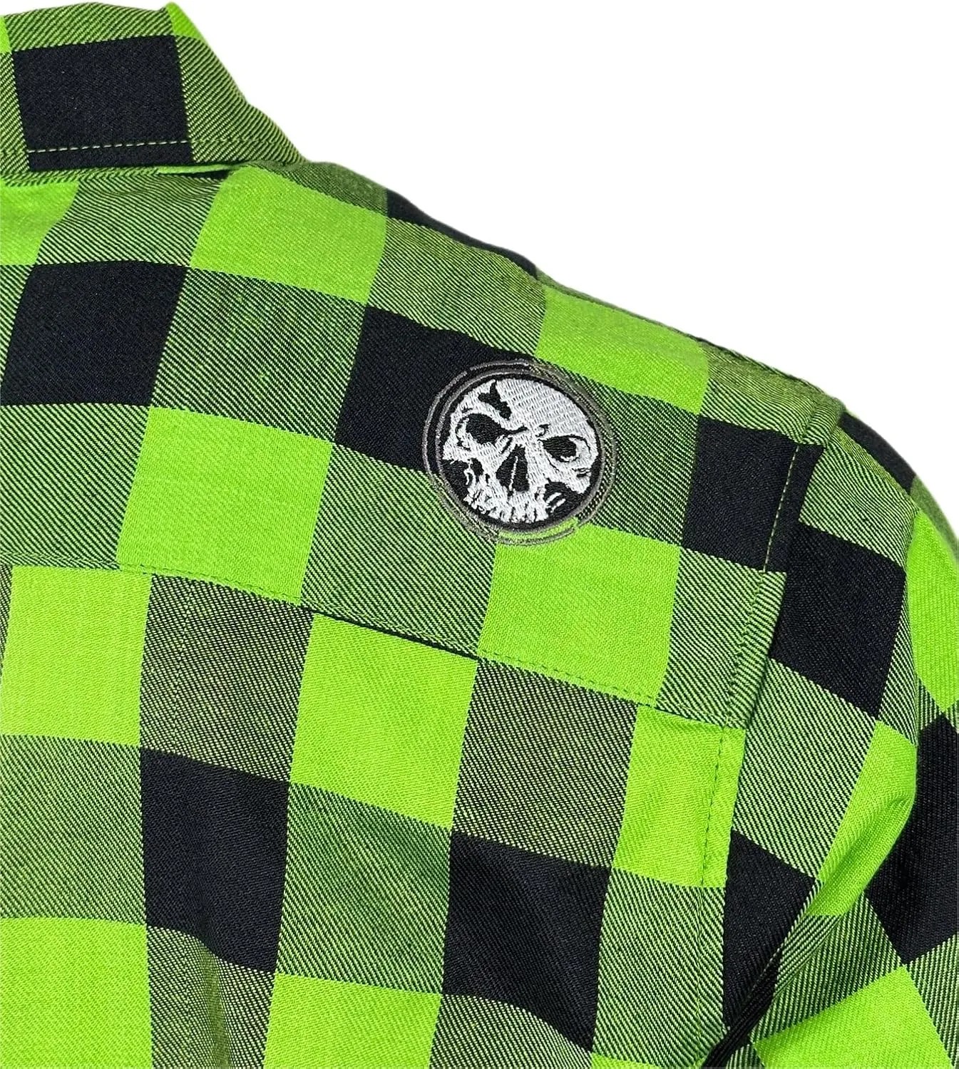 Demons Behind Me The Incredible H Green & Black Flannel (Hidden Snap Collars)