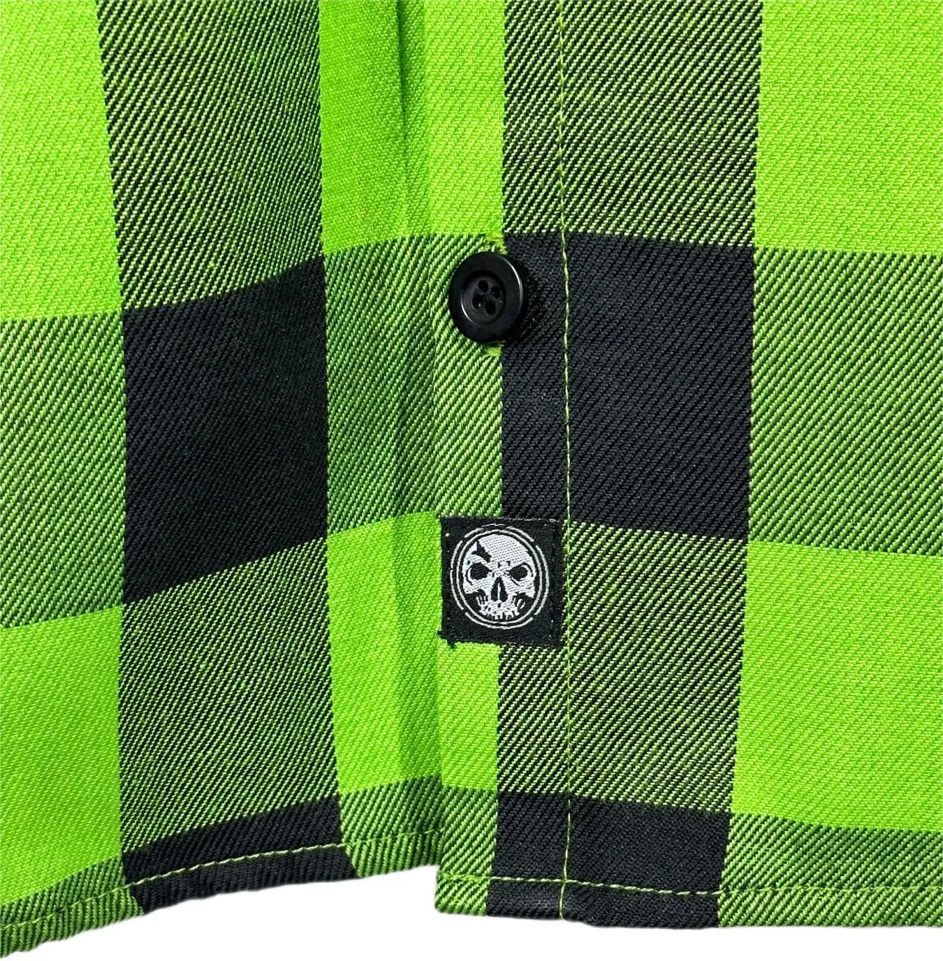Demons Behind Me The Incredible H Green & Black Flannel (Hidden Snap Collars)