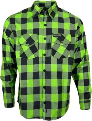 Demons Behind Me The Incredible H Green & Black Flannel (Hidden Snap Collars)