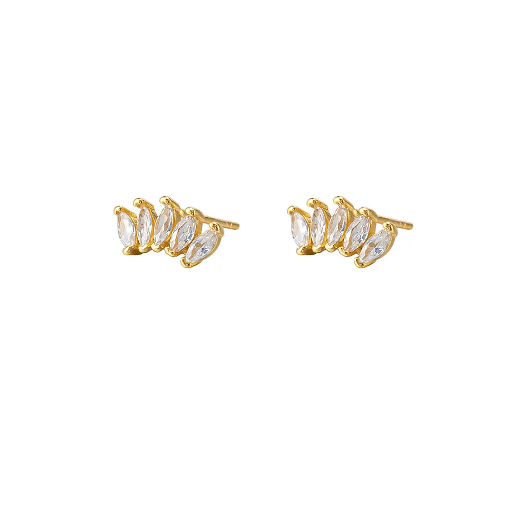 Five CZ Stud Earrings