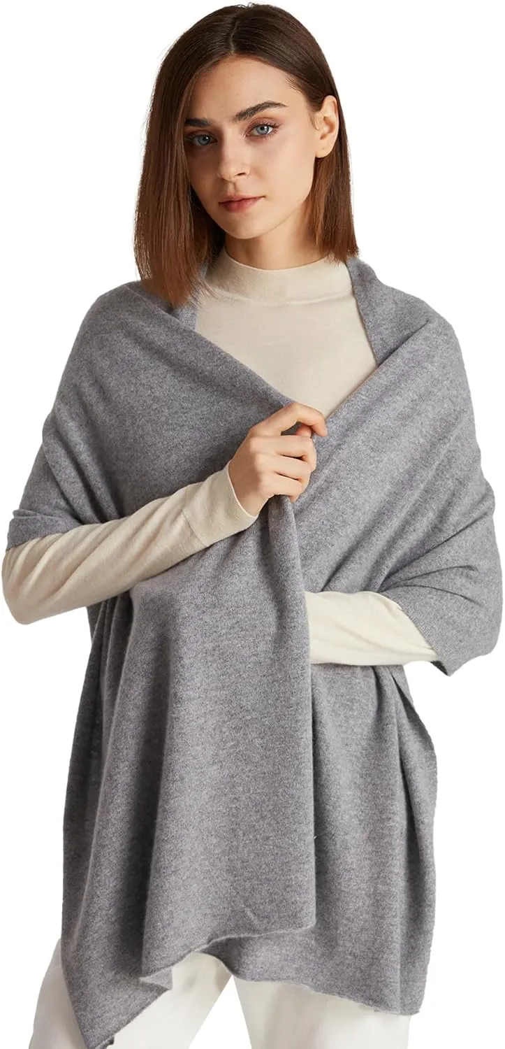 GreenMount Women's Cashmere Shawls 100% Cashmere Knit Soft Warm Winter Extra Large Scarf for Women Plant Dyeing