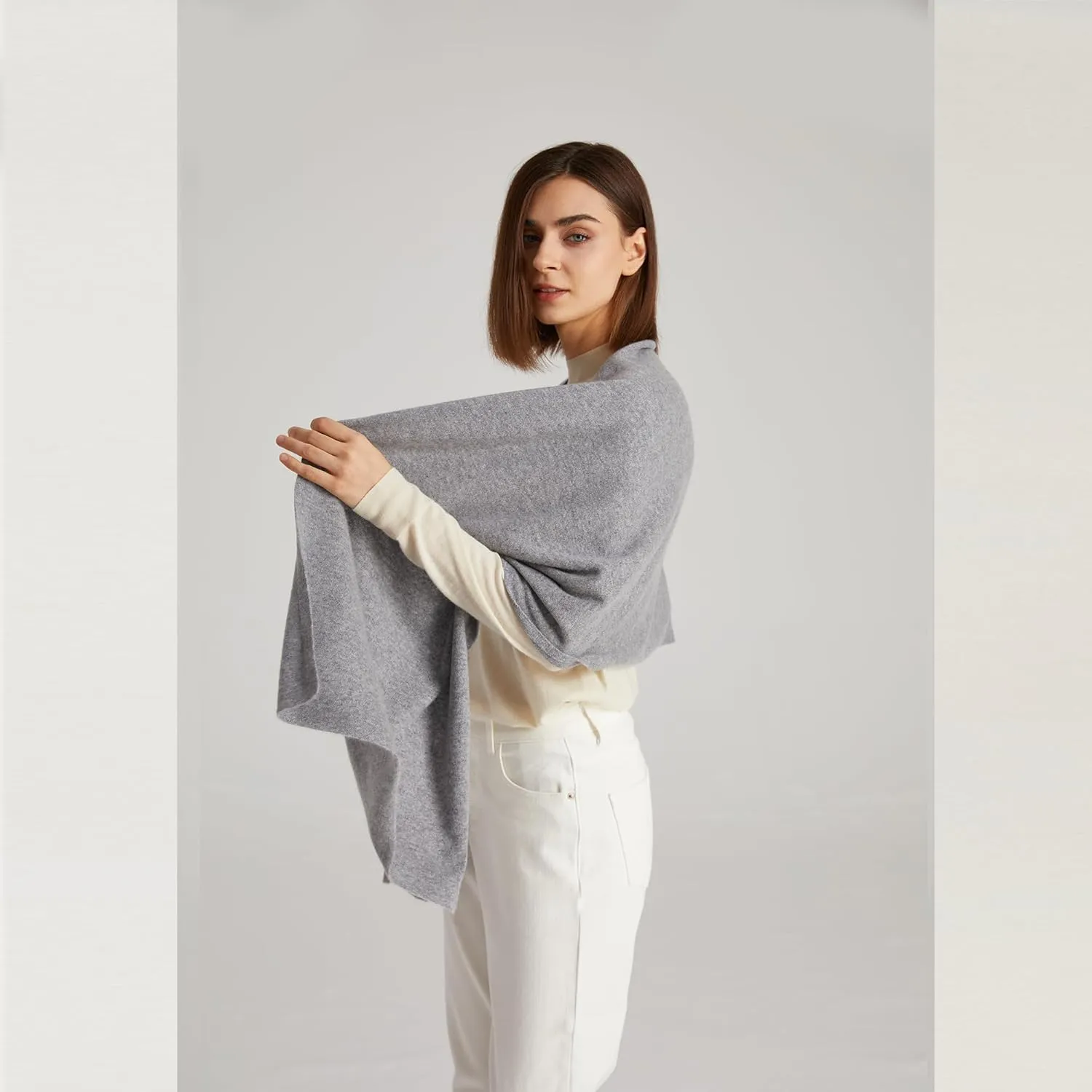 GreenMount Women's Cashmere Shawls 100% Cashmere Knit Soft Warm Winter Extra Large Scarf for Women Plant Dyeing