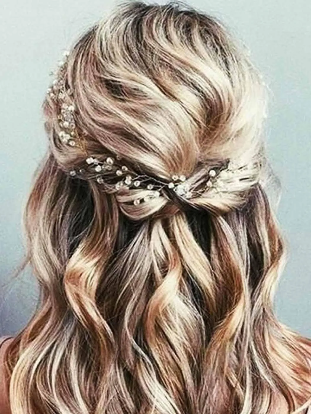 JAKAWIN Bride Wedding Hair Vine Flower Hair Piece Silver Bridal Headpiece Accessories for Women HV067