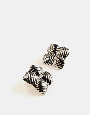 QUINN RIPPLE TEXTURED SILVER EARRINGS