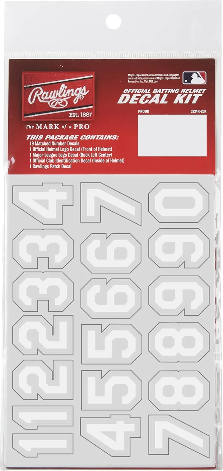 Rawlings MLB Authentic Baseball Helmet Decal Kit, (All Team Options)