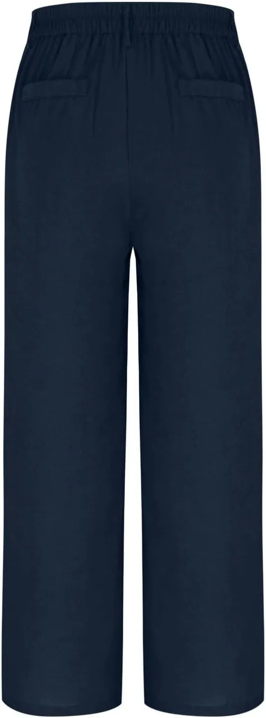 Sinzelimin Womens Suit Pants Fashion Solid Color Button Zip Closure Stretch Comfy Dressy Casual Trouser Office Work Sweatpant