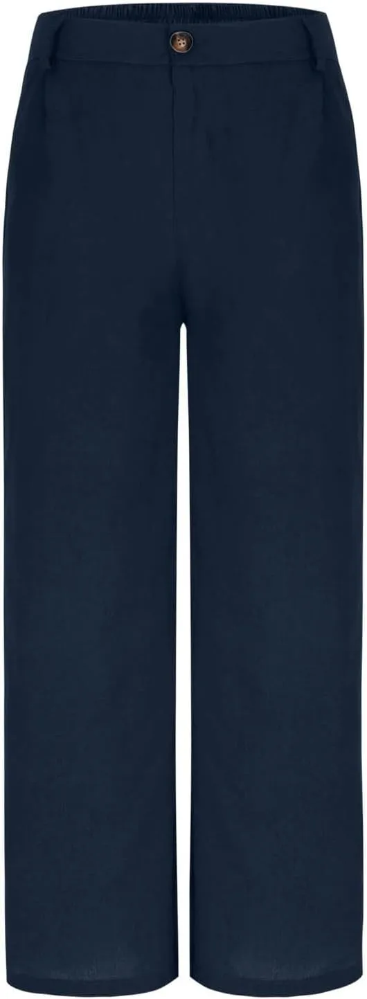 Sinzelimin Womens Suit Pants Fashion Solid Color Button Zip Closure Stretch Comfy Dressy Casual Trouser Office Work Sweatpant