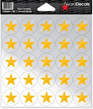 Star (100 Stickers) (Yellow Gold on Clear)