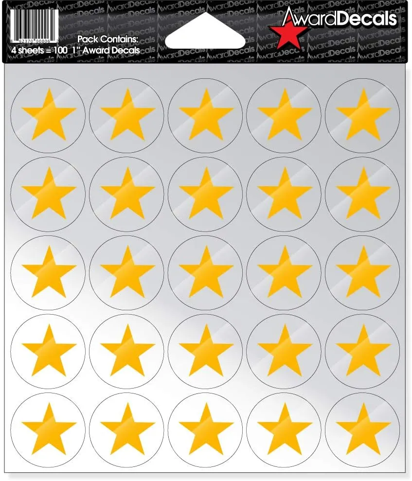 Star (100 Stickers) (Yellow Gold on Clear)