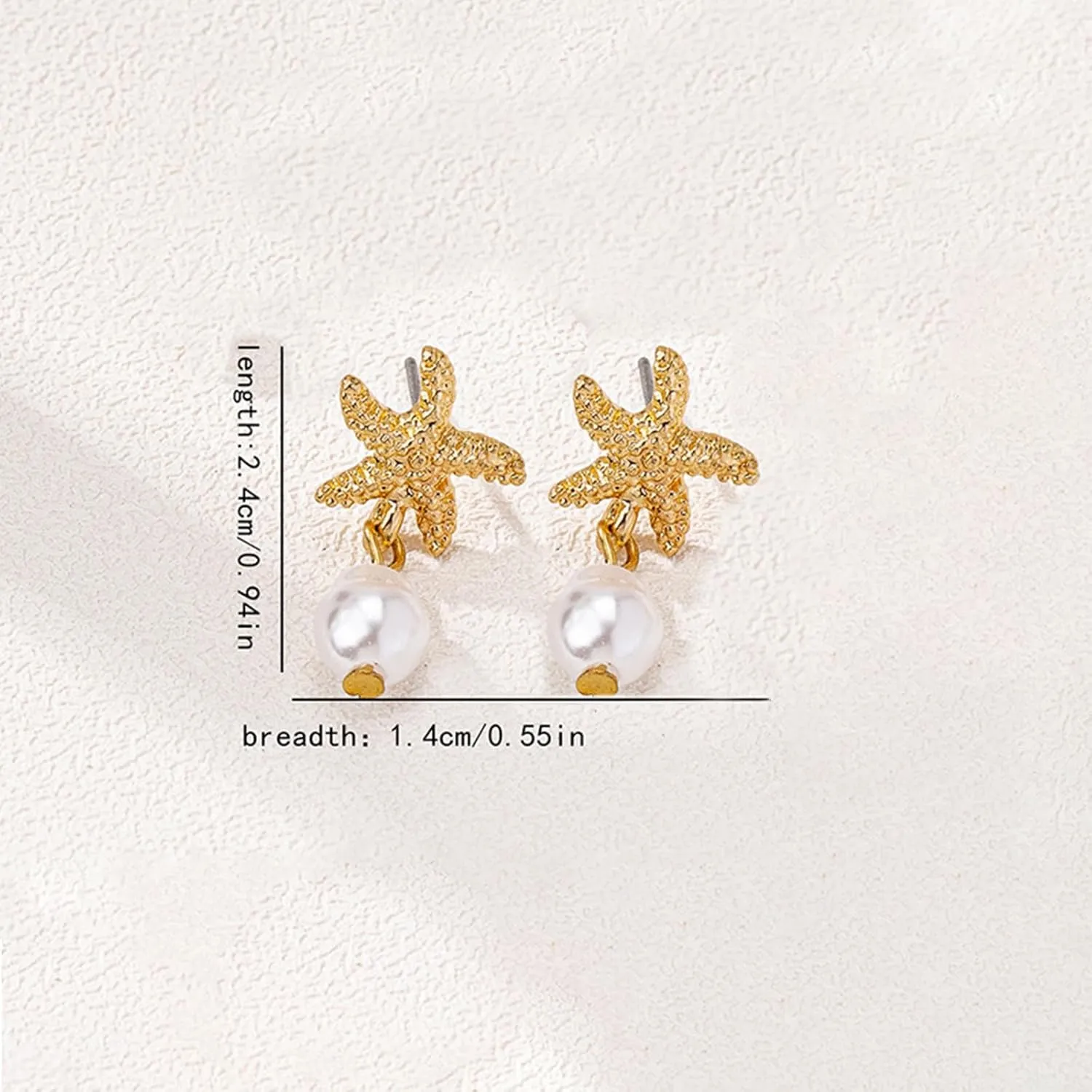 Starfish Shell Earrings Beach Jewelry for Women Lightweight Elegant Pearl Drop SeaShell Beach Earrings with Nautical Charm for Summer Vacations Coastal Accessories
