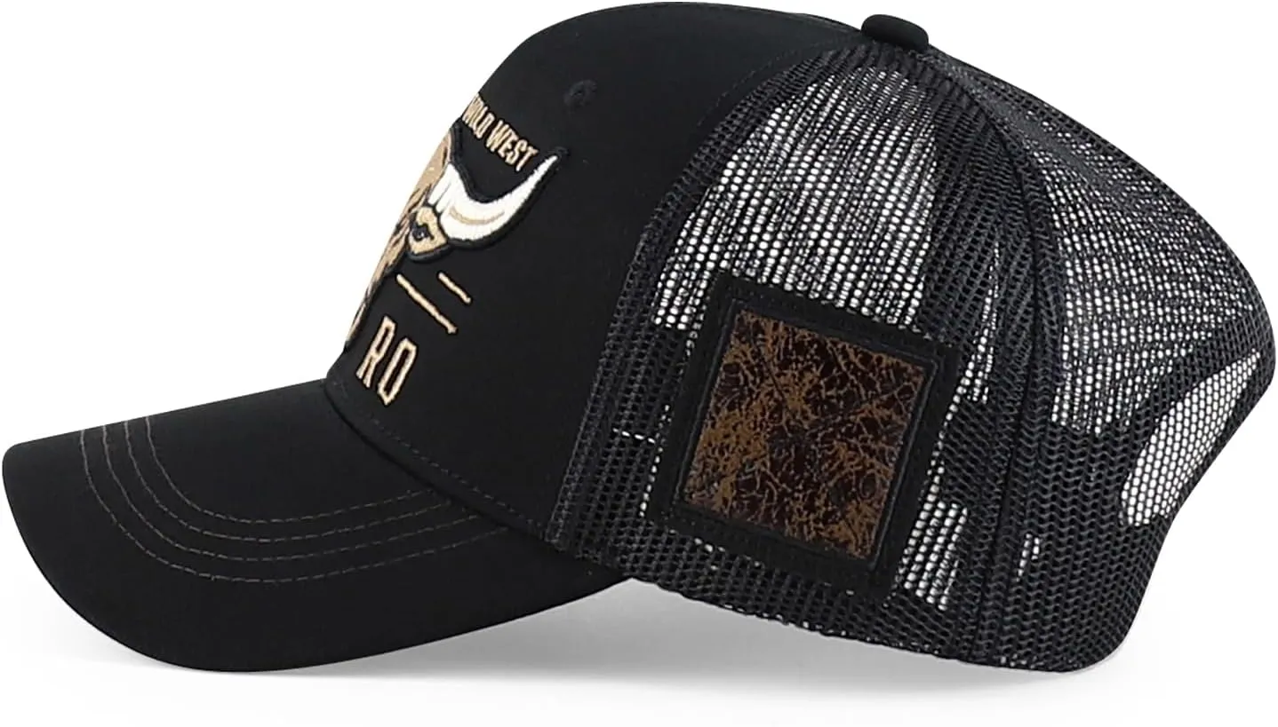 Trendy Apparel Shop Bull Embroidered Western Snapback Trucker Cap