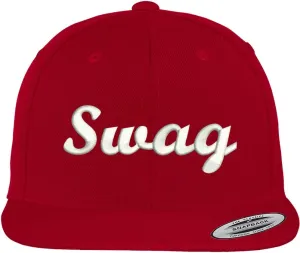 Trendy Apparel Shop Swag Embroidered Flat Brim Classic Snapback Cap