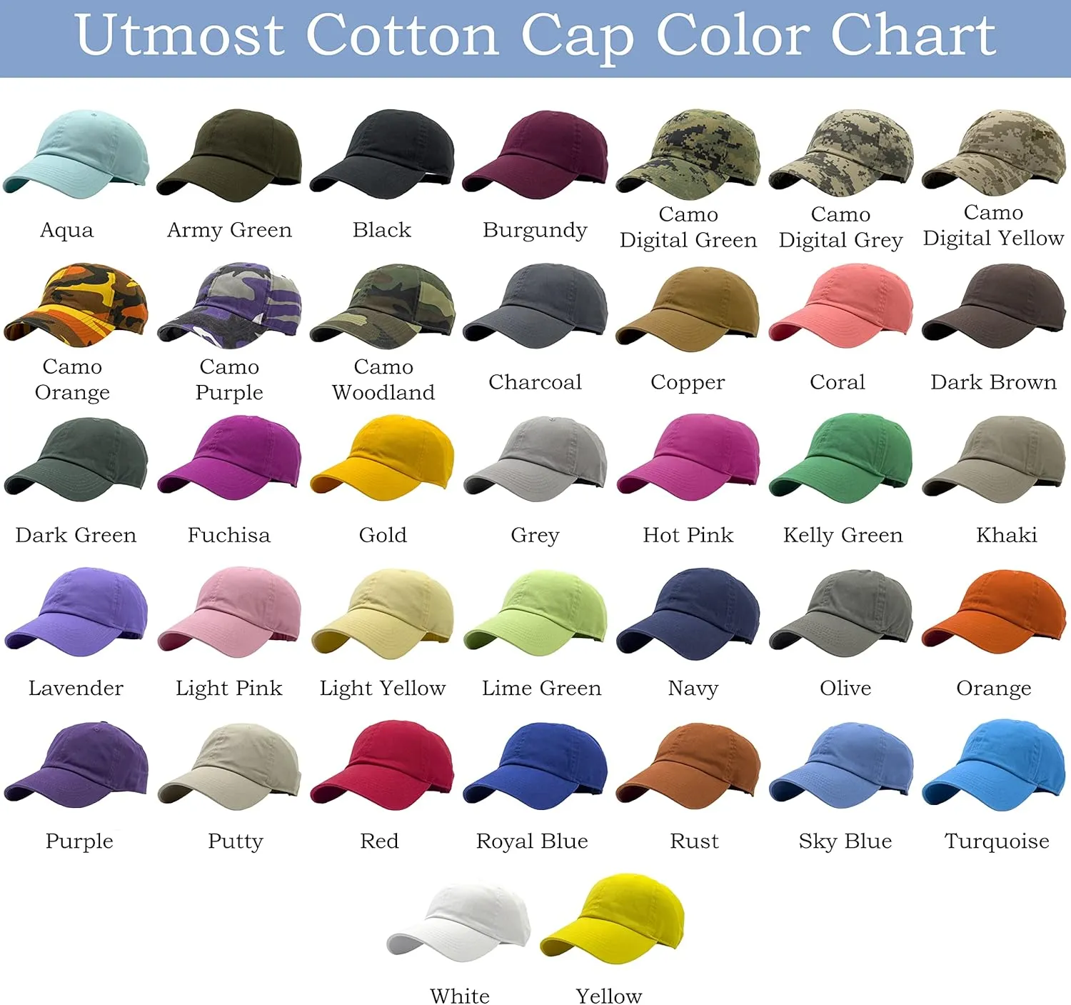 Utmost Unisex Classic Low Profile Cotton Baseball Cap Plain Blank Camoflauge Soft Unconstructed Adjustable Size Dad Hat