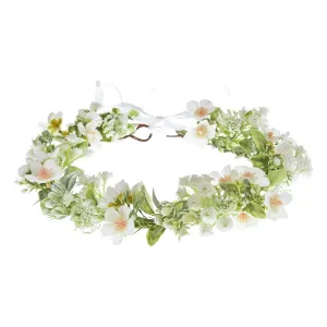 Vividsun Bridal Green Leaf flower Crown Eucalyptus Floral Headband Wedding Festivals Photo Props (I/white green)