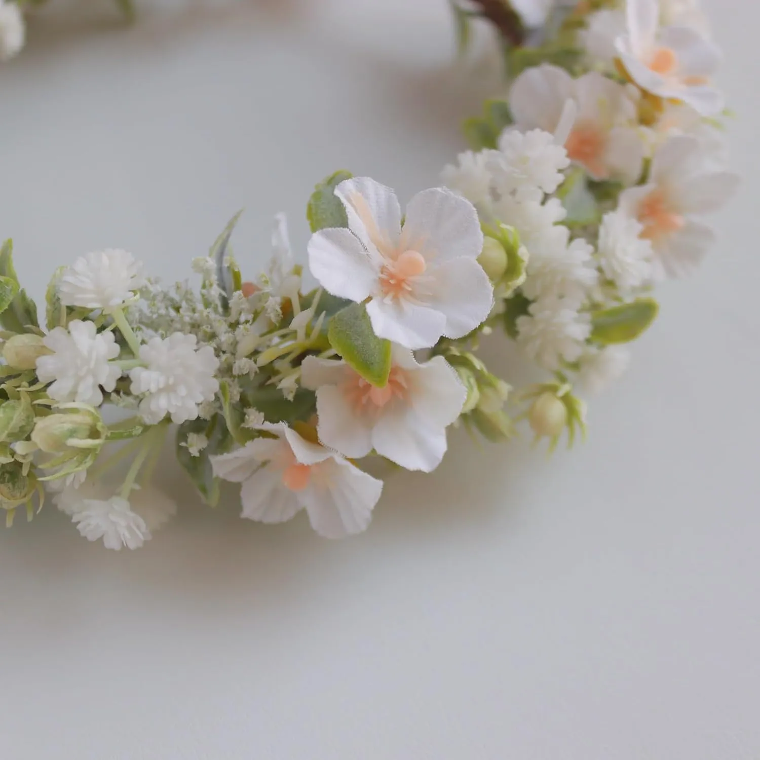 Vividsun Bridal Green Leaf flower Crown Eucalyptus Floral Headband Wedding Festivals Photo Props (I/white green)
