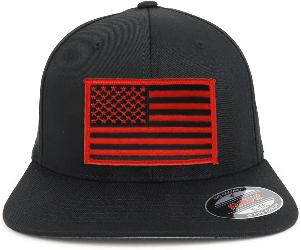 XXL USA American Flag Embroidered Iron On Patch Flexfit Cap