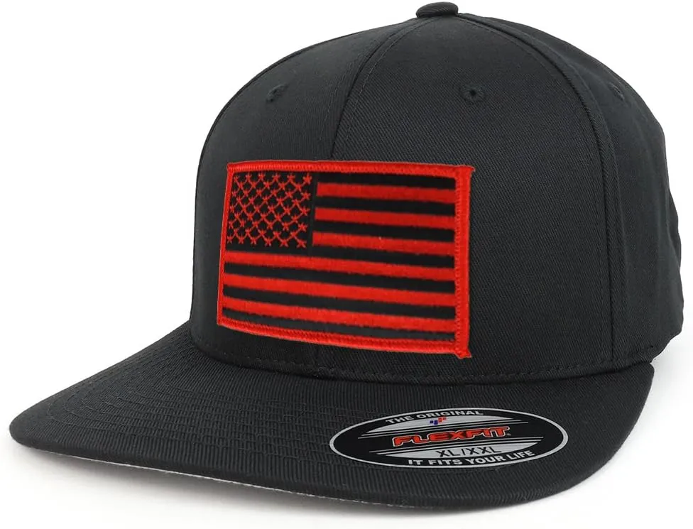 XXL USA American Flag Embroidered Iron On Patch Flexfit Cap