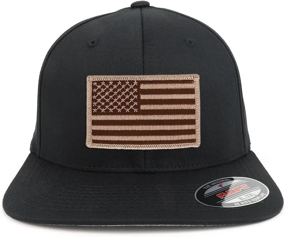 XXL USA American Flag Embroidered Iron On Patch Flexfit Cap