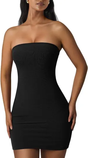 XXTAXN Women's Sexy Tube Sleeveless Bodycon Cocktail Party Mini Dress